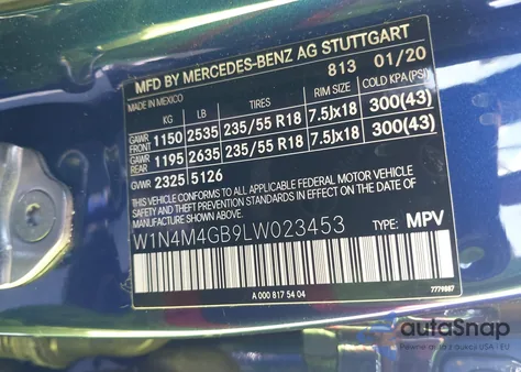 2020 Mercedes-Benz Glb 250 from USA, damaged, VIN W1N4M4GB9LW023453